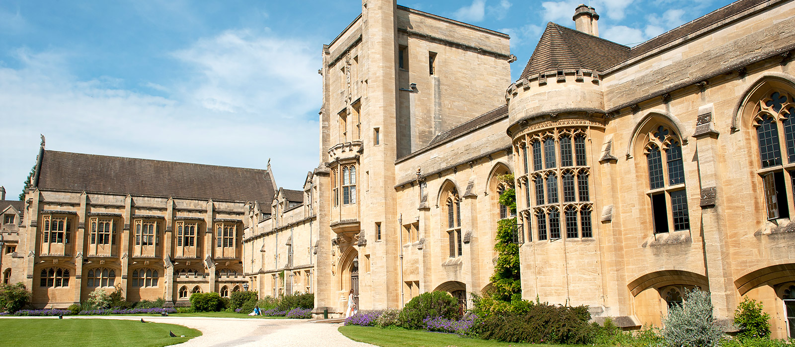 The exterior and part of the grounds of Mansfield College