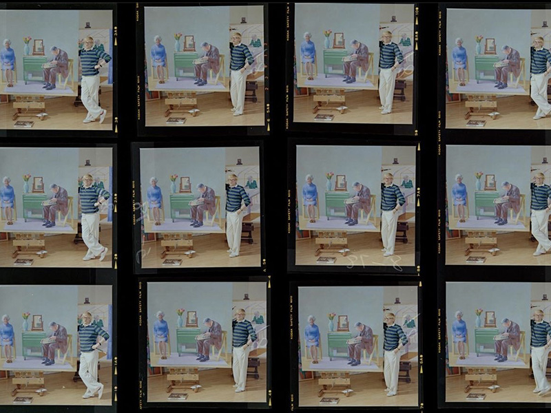 David Hockney contact sheet - Gift of The Bern Schwartz Family Foundation, 2021 © The Bern Schwartz Family Foundation 