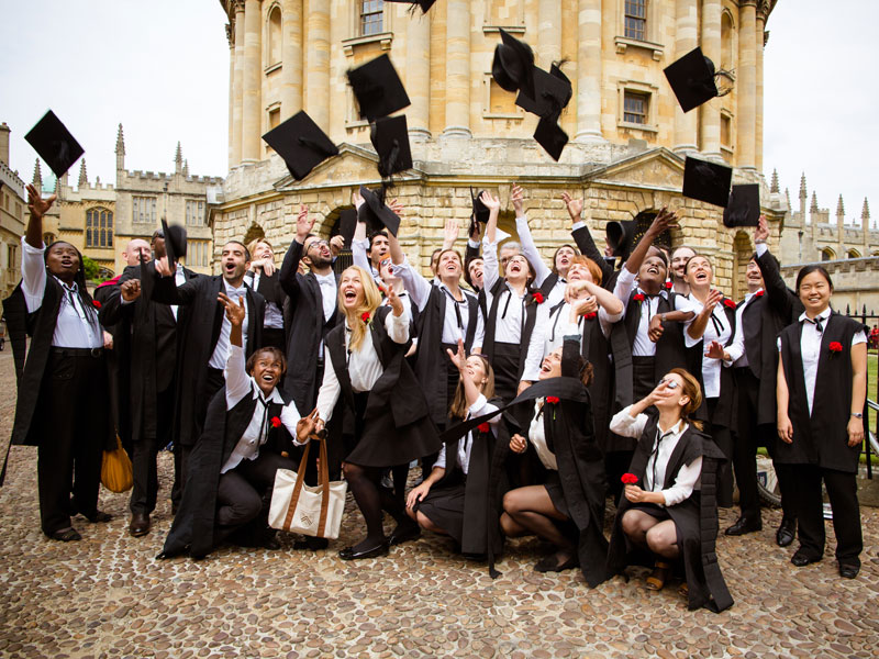 Students celebrating graduation. Photo by Eduardo El Hage