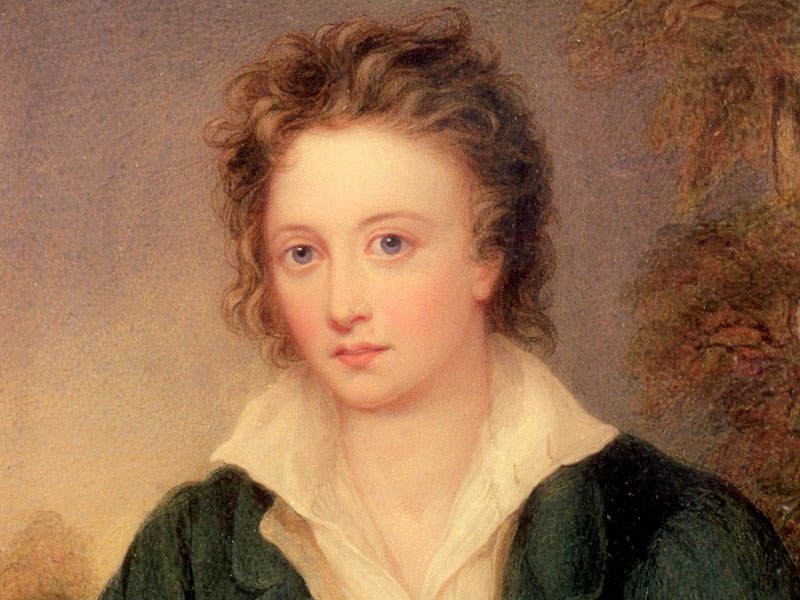 Portrait of Percy Bysshe Shelley by an unknown artist after Amelia Curran, dating from before 1858. Bodleian Libraries, University of Oxford