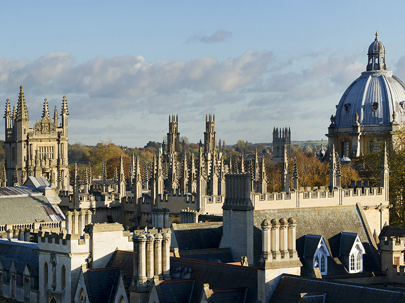 Oxford skyline, roof tops and Radcliffe Camera