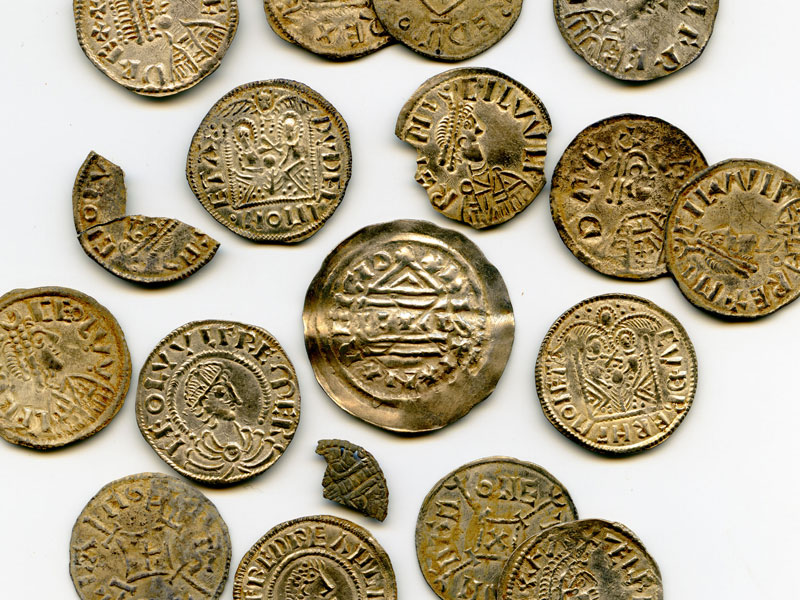 Selection of coins showing the different coin types within the hoard. © Trustees of the British Museum