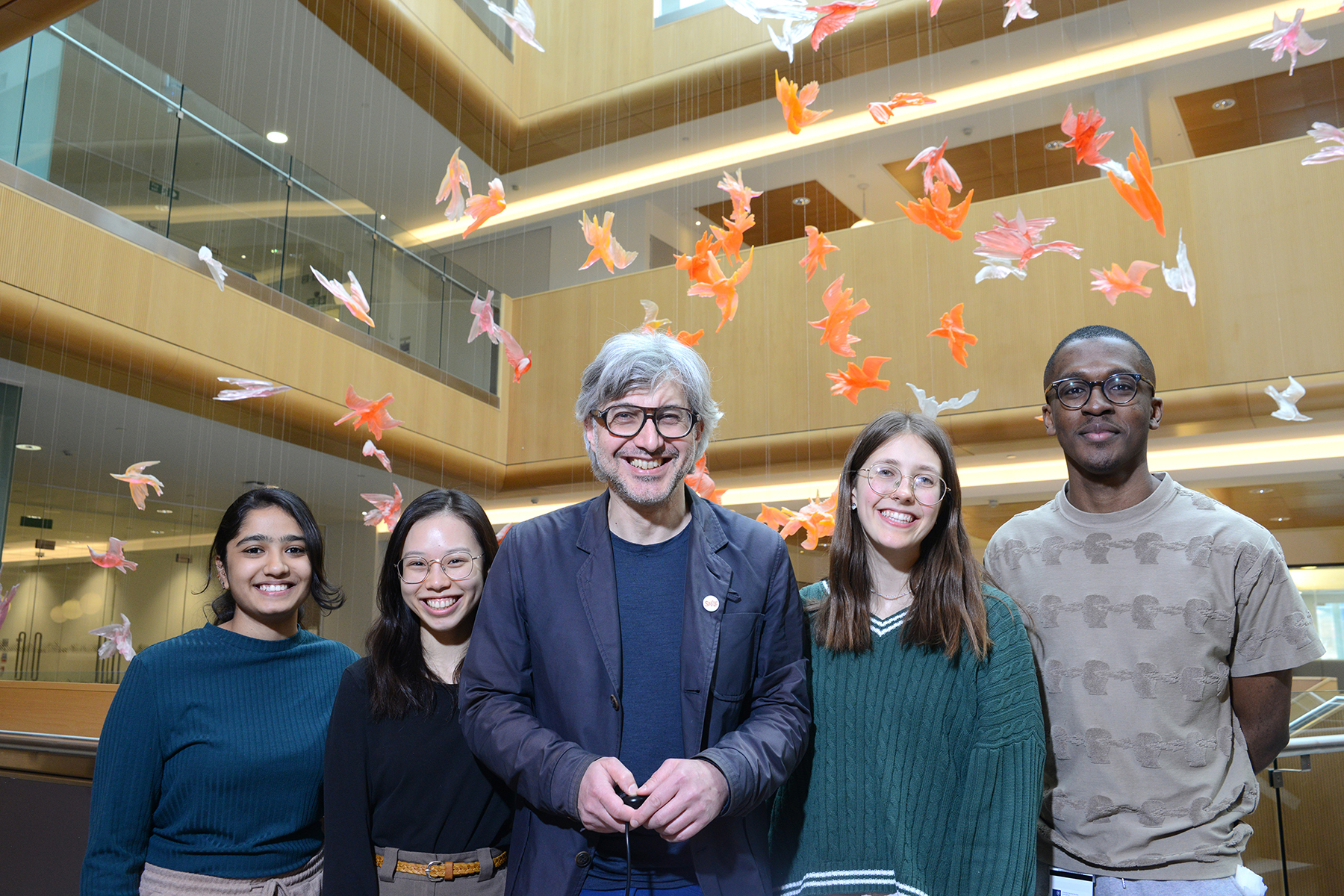 Photo of University of Oxford Biochemistry students in building