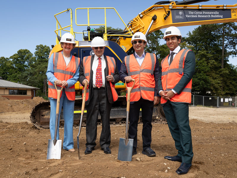 The Vice-Chancellor and members of the Poonawalla family at the groundbreaking ceremony. Photo by Cyrus Mower