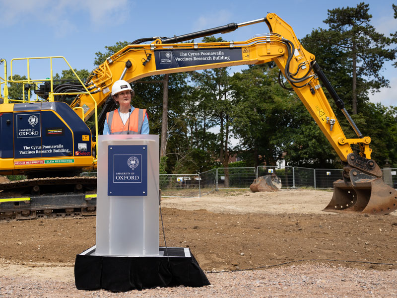 The Vice-Chancellor delivers remarks during the groundbreaking ceremony. Photo by Cyrus Mower