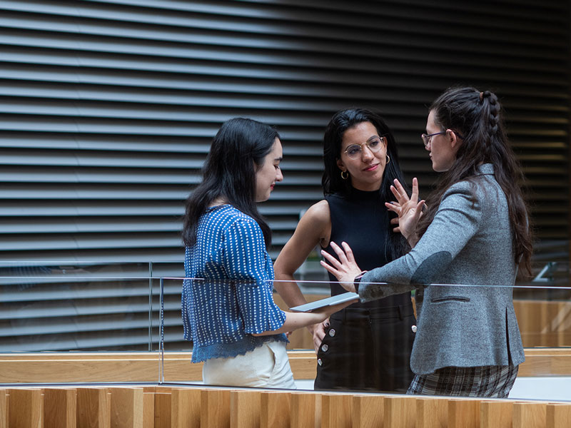 Graduate students in the Andrew Wiles Building, home of the Mathematical Institute. Photo by John Cairns