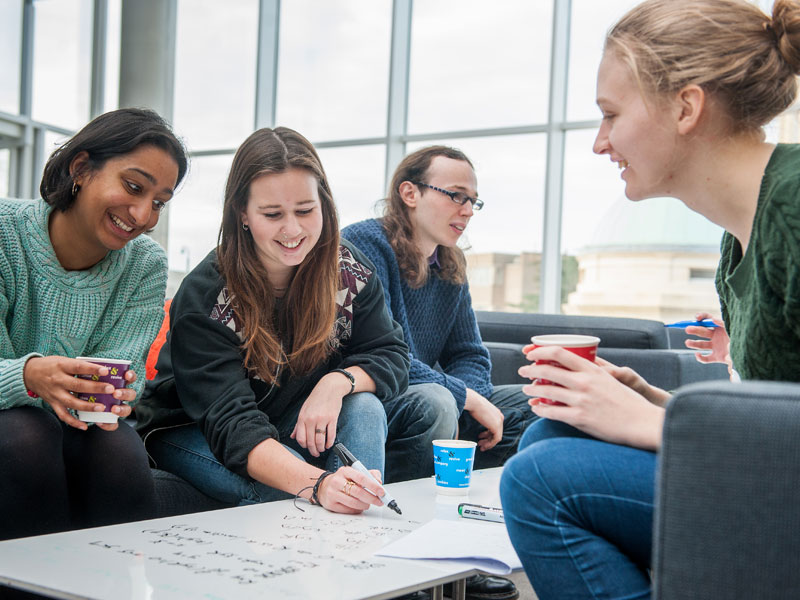 Students in the Mathematical Institute. Photo credit: Oxford University Images / John Cairns