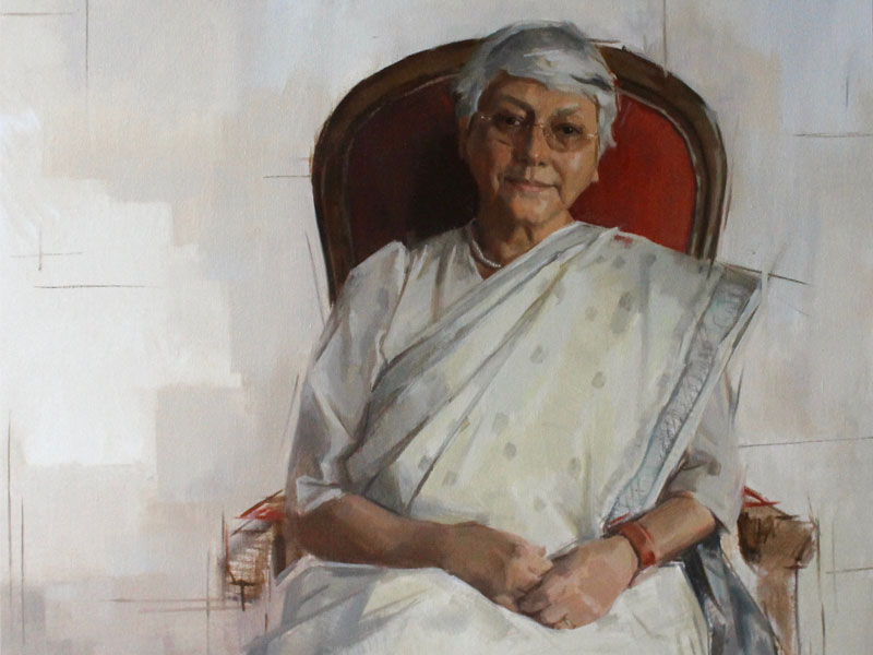Professor Aditi Lahiri, painted by artist Rosalie Watkins