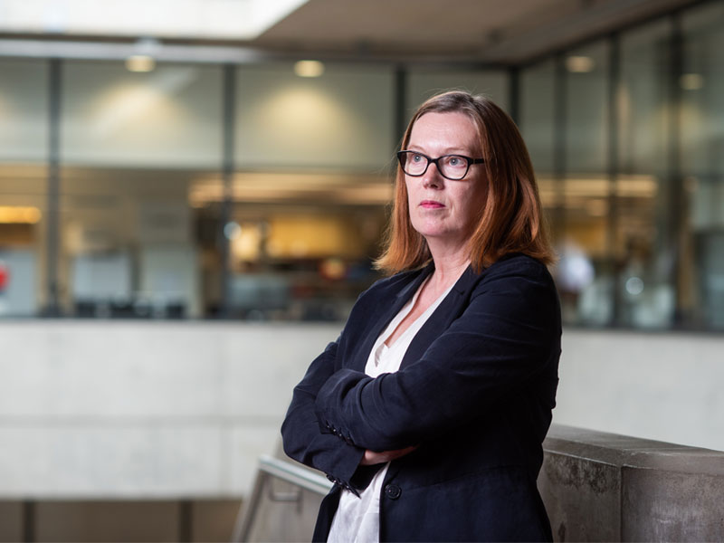 Professor Sarah Gilbert at the Jenner Institute. Photo credit: University of Oxford / John Cairns