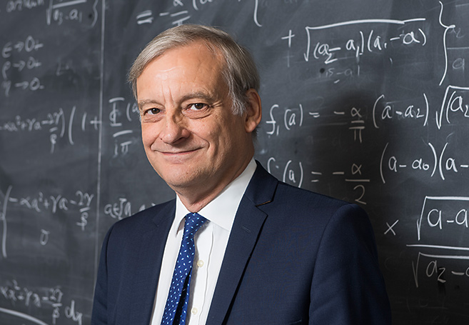 Professor John Wheater in the Beecroft Building. Photo by John Cairns / Department of Physics
