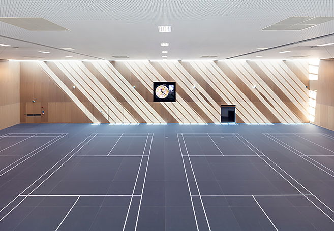 The new four-court sports hall. Photo by Fotohaus