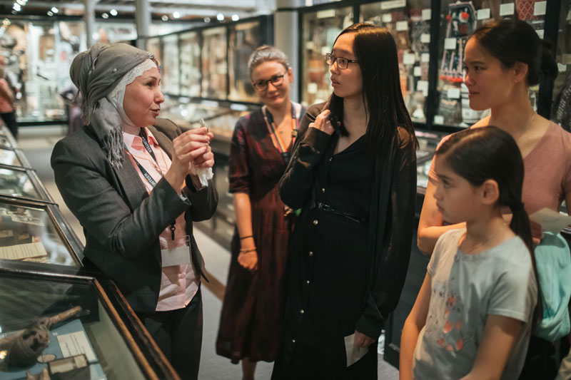 A project volunteer leads a tour at the Pitt Rivers Museum. Photo by Ian Wallman