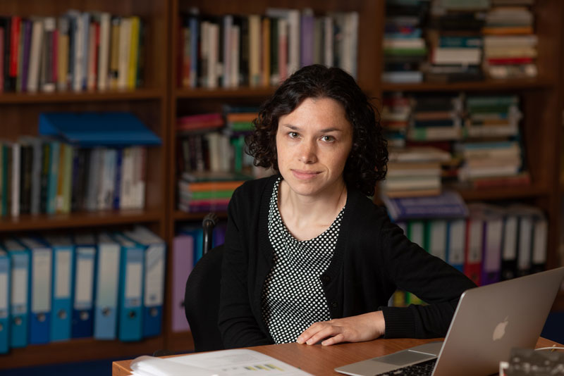 Dr Siân Pooley in her office at Magdalen College. Photo by John Cairns