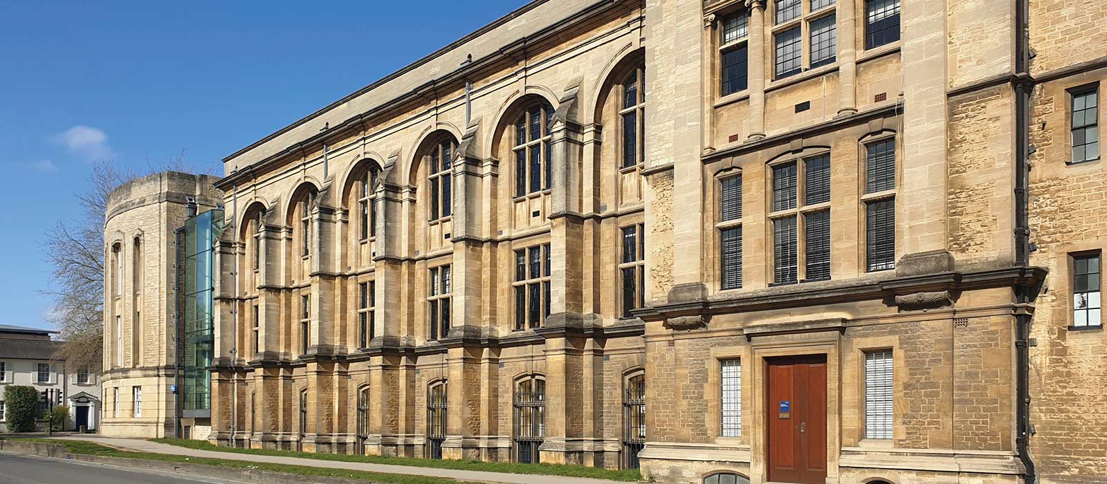 The historic façade of Reuben College in Oxford