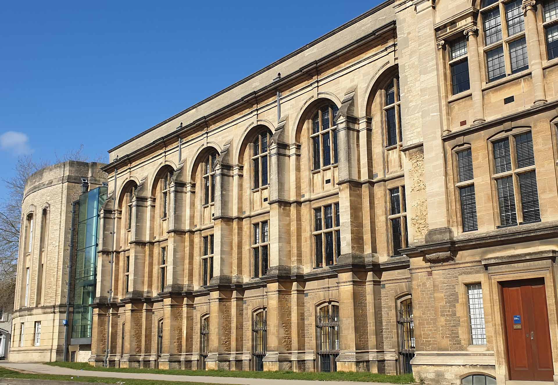 The historic façade of Reuben College in Oxford