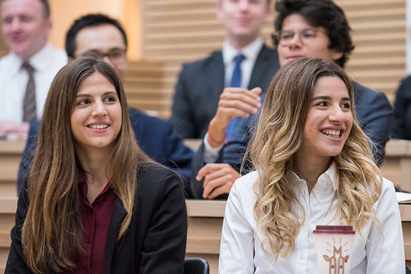 Graduate students at a lecture in the Faculty of Law