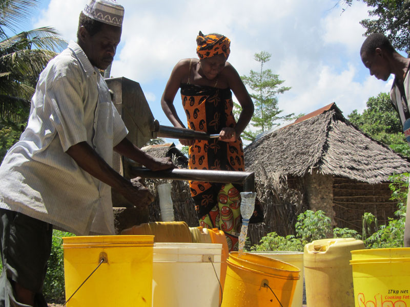 A Smart Handpump in use in the village of Muhaka, Kwale District, Eastern Kenya