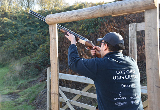 Photo of shooter looking down the sight preparing to take a shot